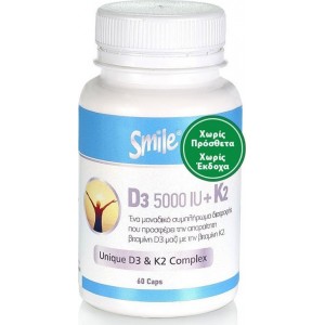 SMILE Vitamin D3 5000 iu + k2 60caps AM Health 